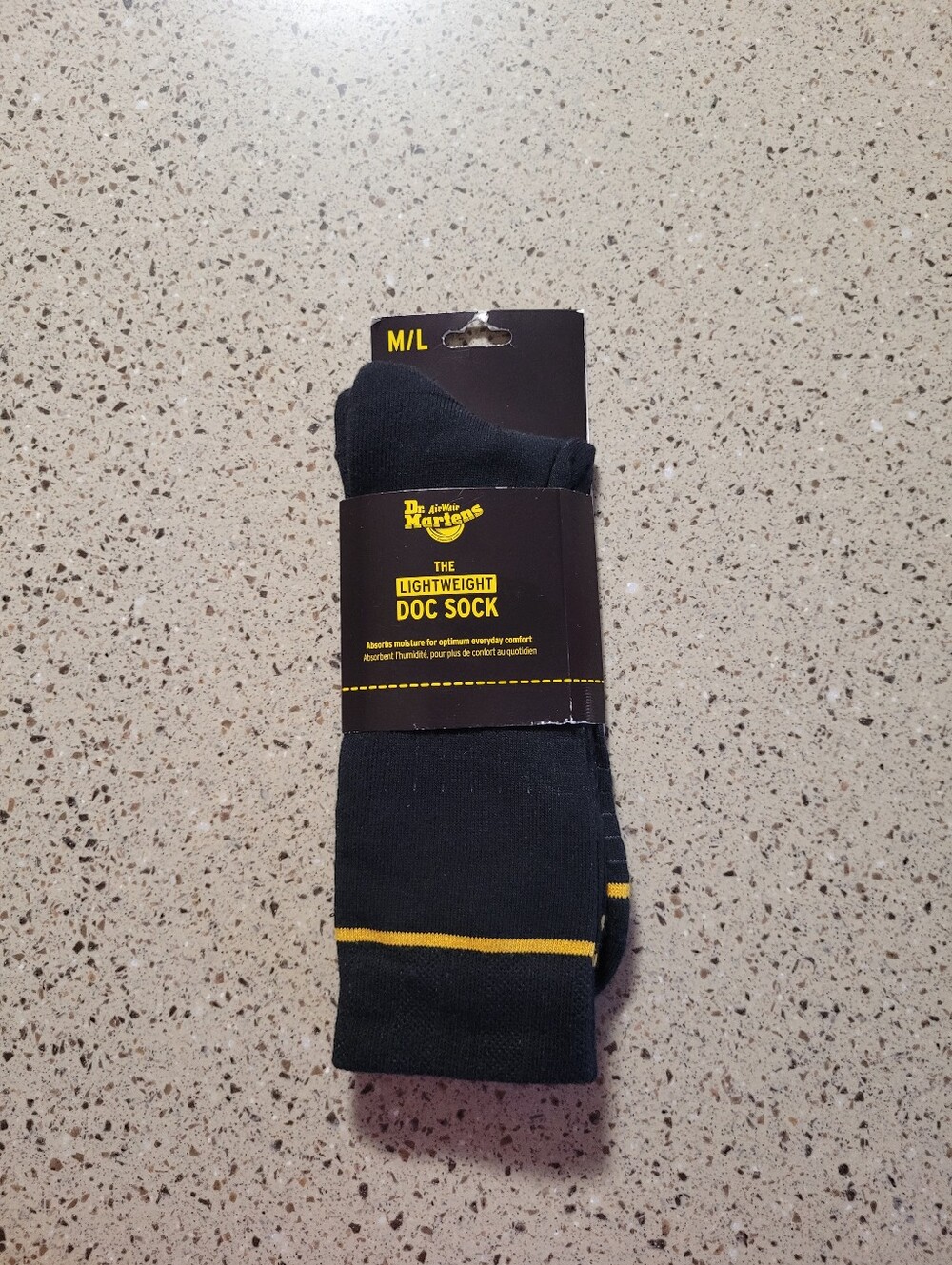 1 Pair Dr Martens Mens Size M/L 9-14 The Lightweight Doc Boot Socks Black Unisex